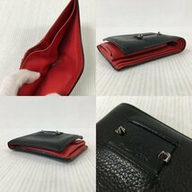 TEI 【中古品】 CHRISTIAN LOUBUTIN クリスチャンルブタン M COOLCARD WALLET CALF ブラック 二つ折り財布〈181-240306-MA-12-TEI〉_画像9