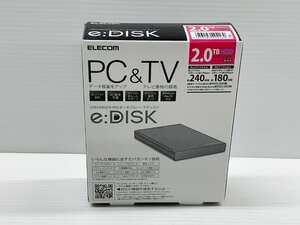 IZU【未使用品】 ELECOM エレコム ELP-CED020UBK USB3.0 2TB 外付け ポータブルハードディスク 〈088-240320-KM-14-IZU〉