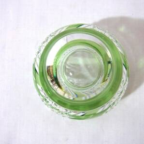 ●USED カガミクリスタル 江戸切子 カットガラス 酒器 食器 2点 懐石杯 ぐい呑 小鉢 在銘 使用感少の画像8