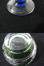 ●USED カガミクリスタル 江戸切子 カットガラス 酒器 食器 2点 懐石杯 ぐい呑 小鉢 在銘 使用感少_画像9