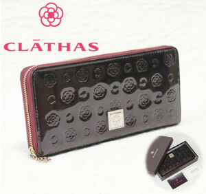 新品箱付き【CLATHAS クレイサス】ベティ カメリアモノグラム柄 ラウンドファスナー長財布 v4688