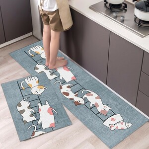  kitchen mat pretty cat pattern large small set door mat 2 pieces set new life toilet mat bath mat 