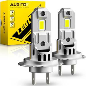 H7 AUXITO H7 LEDヘッドライト車検対応 H7 LED 16つの超高輝度CSPチップ搭載 4倍明るさ キャンセラー内蔵