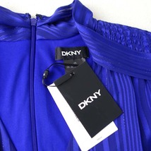 半額セール★新品 DKNY 8/13号 ダナキャラン 青 リボンタイ ストライプ Aライン ワンピース パーティドレス 半袖 結婚式 二次会 輝46JJ3008_画像7