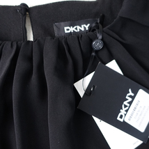 新品 DKNY 4/9号～11号 ダナキャラン 黒 シフォン ワンピース パーティドレス ブラック 長袖 結婚式 二次会 フォーマル お呼ばれ 華33Y1202_画像9