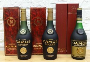 【古酒・未開栓】 3本まとめ CAMUS NAPOLEON/GRAND V.S.O.P. コニャック 700ml 40% カミュ ナポレオン 漏れあり