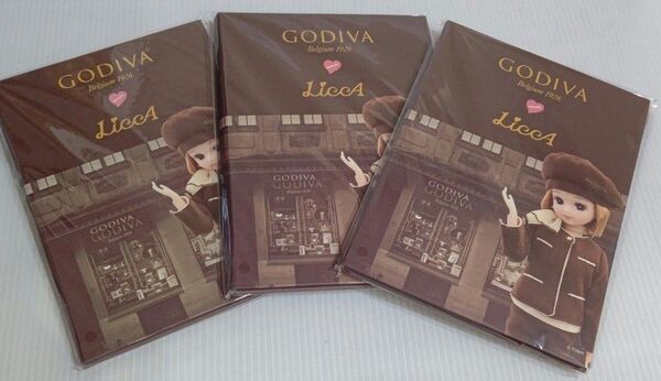 ゴディバ リカちゃん GODIVA meets LiccAオリジナル ブック型ふせん 3冊セット