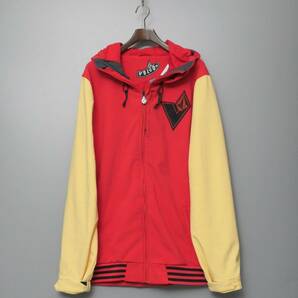 TG1669◎VOLCOM ボルコム DEFENDER SOFT SHELL JACKET バイカラー 軽はっ水 フーデッド ジャケット ジップ パーカー サイズLG バイカラーの画像1