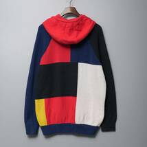 TH3021 ポールスミス/PaulSmith/メンズXL/マルチカラー/ニットジップパーカー/ジップセーター/コットンウールニット_画像2