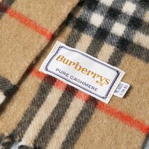 TH0620：Burberrys/バーバリー*カシミヤマフラー*ストール*バーバリーチェック*ベージュ_画像3