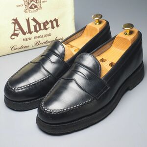 MF9900//*オールデン/Alden*＃981/メンズ6.5E/C/コインローファー/ペニーローファー/レザースリッポン/革靴/黒/ブラック