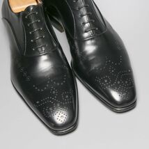 GP4517//イタリア製*サントーニ/Santoni*メンズ6.5/メダリオンプレーントゥ/レザーシューズ/革靴/黒/ブラック_画像5