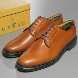 GP5794//未使用/キーパー付き*リーガル/REGAL*インペリアルグレード/W104/プレーントゥ/レザーシューズ/革靴/茶/ブラウン