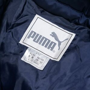 TH0986◎PUMA プーマ フード付き ダウンコート ベンチコート ロゴ刺繍 ロングコート ネイビー系 PXJ367S サイズL～O(JASPO)の画像8