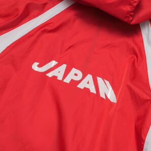 TG9954◎asics アシックス 別注 日本代表 JAPAN 薄手 フーデッド コート ロングコート ポケッタブル サイズ2XOの画像3