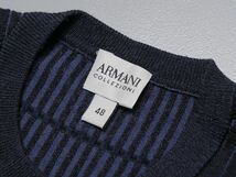 GP2045 ARMANI COLLEZION/アルマーニ コレッツィオーニ/ニットセーター/メンズ48/ネイビー系/シルクニット/長袖_画像5