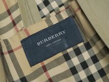 MG1232◎イングランド製 BURBERRY バーバリー ベルト付き はっ水加工 トレンチコート ロングコート スプリングコート カーキ系 サイズ46R_画像8