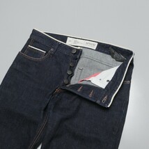 GP1893◇アルマーニ コレッツィオーニ メンズ31 J26 SLIM FIT ボタンフライ パイピング デニムパンツ ジーンズ ジーパン ネイビー系_画像4