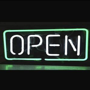 オリジナル OPEN ネオンサイン 緑色 ホワイト ネオン管 看板 店舗装飾 インテリアライト