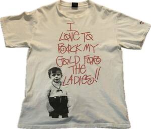 USA製 00s Old Stussy I LOVE TO ROCK MY GOLD FOR THE LADIES Tee Shirt オールドステューシー フォトプリント Tシャツ Vintageビンテージ