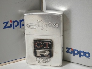缶ケース付 1997年 ZIPPO 日産 スカイライン GT-R 立体メタル ロゴ エンブレム 90s Vintage Nissan SKYLINE GT-R 車 自動車 旧車