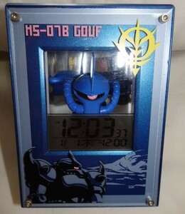 MS－07B GOUF グフ 創通 サンライズ ガンダム 光る 喋る 目覚まし時計 時計 コレクション 稼働品 機動戦士ガンダム グフ ランバラル 大尉