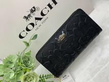 コーチ COACH 長財布 財布 メンズ ブラック黒 プレゼント 贈り物 シグネチャー ロング ジップ 新品 未使用 ファッション F53834 C106_画像2