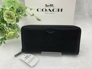 コーチ COACH 長財布 財布 アコーディオン ウォレット プレゼント 贈り物 ギフト ロング ジップ メンズ シンプル ブラック黒 A169 F58928