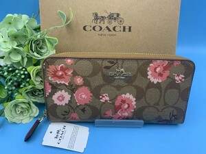 コーチ COACH 長財布 財布 レディース プレゼント 贈り物 シグネチャー 花柄 母の日 ロング ジップ 新品 未使用 ファッション F78018 C186