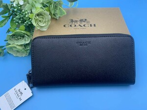 コーチ COACH 長財布 財布 ウォレット ロング ジップ シンプル メンズ ブランド ブラック 記念品 誕生日 大容量 新品 未使用 F58107 C196