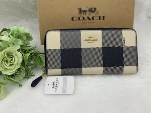 コーチ COACH 長財布 財布 レディース メンズ プレゼント 贈り物 ギフト ロング ジップ チェック柄 新品 未使用 ファッション F25966 C035