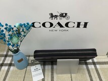 コーチ COACH 長財布 財布 メンズ ブラック黒　プレゼント 贈り物 ロング ジップ ブランド 大容量 新品 未使用 ファッション F12130 A195_画像5