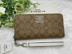 コーチ COACH 長財布 財布 レディース カーキマルチ シグネチャー ウォレット ラウンドファスナー ファッション 新品 未使用 C4452 A336