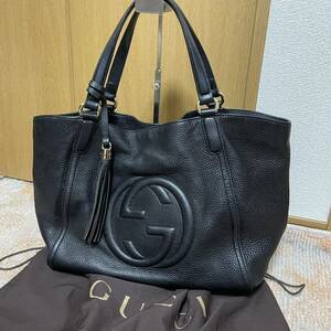 GUCCI グッチ トートバッグ ソーホー インターロッキング ハンドバッグ レザー 282309 ブラック