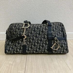 Christian Dior クリスチャンディオール ハンドバッグ トート トロッター ジャガード CD金具 ネイビー