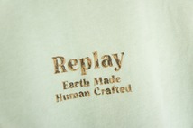 国内正規 美品 REPLAYリプレイ ロゴ Tシャツ 半袖カットソー ガーメントダイ M6154 000 23312E 本物 青緑115O_画像4