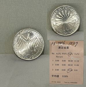 ドイツ銀貨 10マルク 1972年ミュンヘンオリンピック記念 15.5g