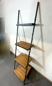 [ Fukuoka ]W440 ladder shelf * rack * Vintage processing *W440 H1740 D425* model R exhibition goods *BR4587_Kh