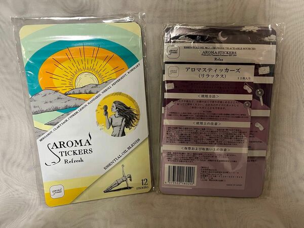 アロマスティッカーズ マスクに貼るアロマシール 12枚入り4種セット×2パック 山本香料