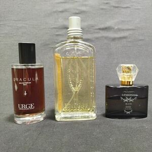 【香水3点セット】LEMONed BLACK30ml。U.R.G.E. DRCULA50ml。L'OCCITANE (ロクシタン) ヴァーベナオードトワレ 100ml。0330-17(6)