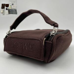 1円●未使用・付属品完備●希少 LOEWE ロエベ 最高級 メンズ セカンドバッグ クラッチバッグ ハンドバッグ ボルドー　