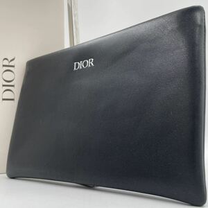 1円●新品 未使用●DIOR ディオール クラッチバッグ ポーチ セカンドバッグ レザー ビジネス メンズ レディース 黒 ブラック 千鳥柄