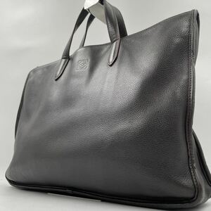 1円 LOEWEロエベ トレド ビジネスバッグ ブリーフケース ハンドバッグ アナグラム レザー メンズ A4可 書類鞄 ブラウン系