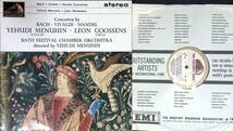【定盤】名手メニューイン バッハ VnとObのための協奏曲BWV1060 ヴィヴァルディ・ヘンデル他 英HMV 初期白金ラベルステレオ盤 ASD500_画像3