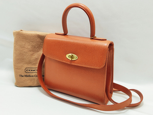 売り切り 大特価 COACH コーチ 2WAYハンドバッグ 4413 レザー オレンジ レディース ミニハンドバッグ 保存袋付き 中古