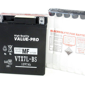 新品 即用バッテリー VTX7L-BS 互換 YTX7L-BS FTX7L-BS / VTR250 ゼルビス VTスパーダ ジェイド ホーネット250 マグナ250の画像2