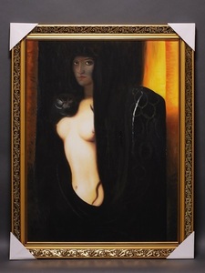 Art hand Auction 【复制品】大号Franz von Stuck Sin/手写复制画油画越南画仅一幅原创手绘画, 绘画, 油画, 肖像