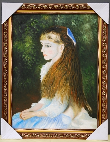 [复制品] 全新 Pierre-August Renoir Renoir Miss Irene Caen Danvers/手写复制品油画 油画 独一无二, 绘画, 油画, 肖像