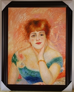 Art hand Auction [Reproduktion] Großes neues Porträt von Pierre-Auguste Renoir Renoir der Schauspielerin Jeanne Samary. Handgezeichnetes Ölgemälde. Reproduktion. Nur handgezeichnetes, tatsächliches Objekt, Malerei, Ölgemälde, Porträt