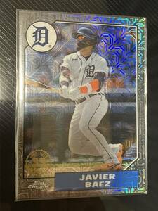 2022 Topps #T87C-19 Javier Baez, Tigers - 1987 Chrome Mojo Silver Pack - SP 199 シリアル